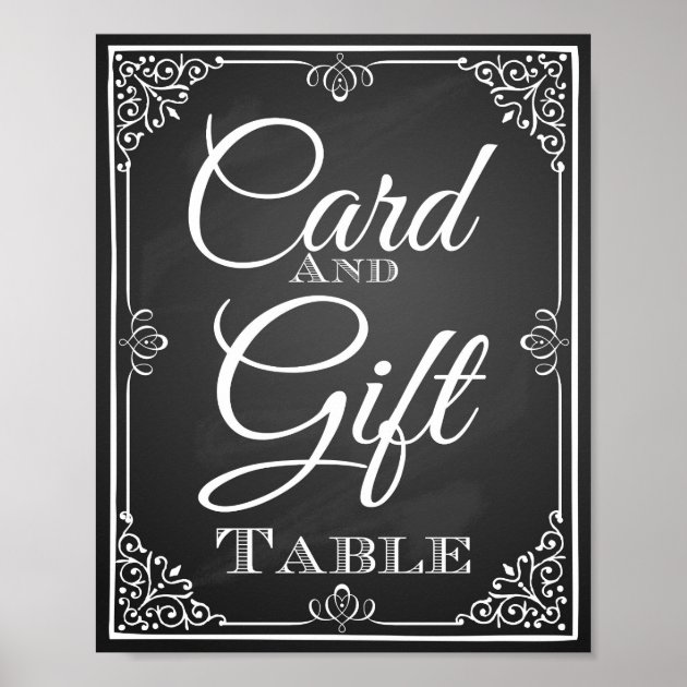 Wedding Sign Card And Gift Table Poster
