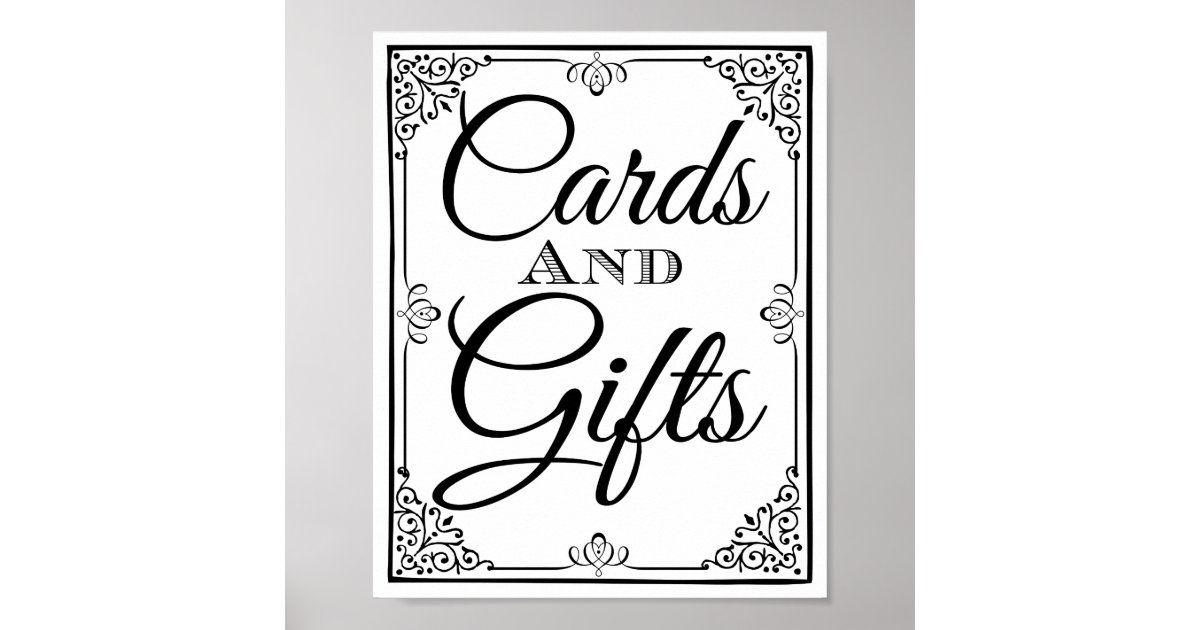 wedding sign cards and gifts table poster zazzle gift table sign template