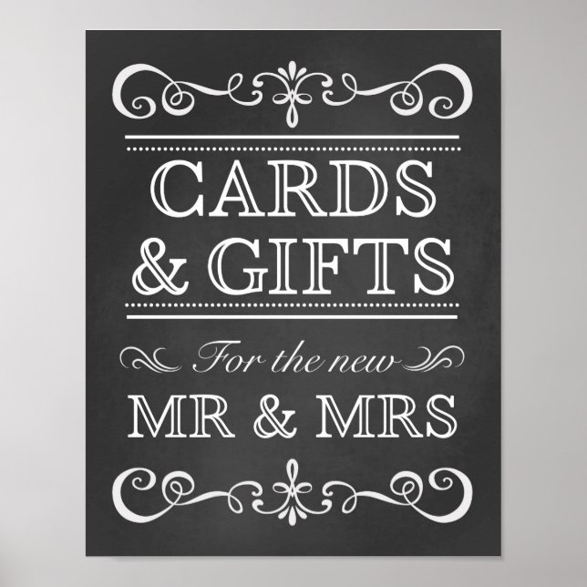 Wedding Sign – Cards & Gifts Chalkboard Sign (Front)