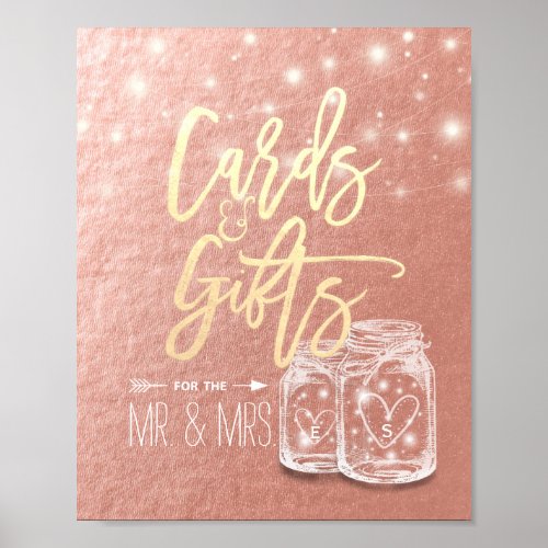 Wedding Sign Cards Gifts Mason Jars String Lights