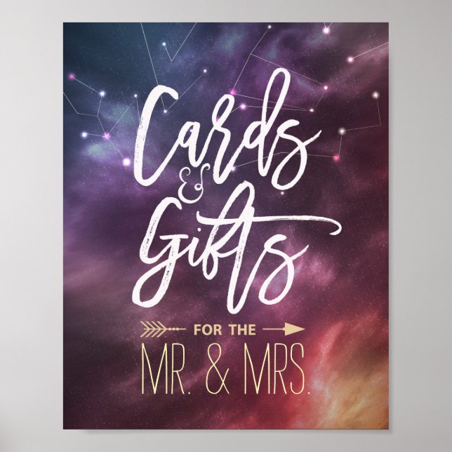 Wedding Sign Cards Gifts Star Galaxy Constellation (Front)