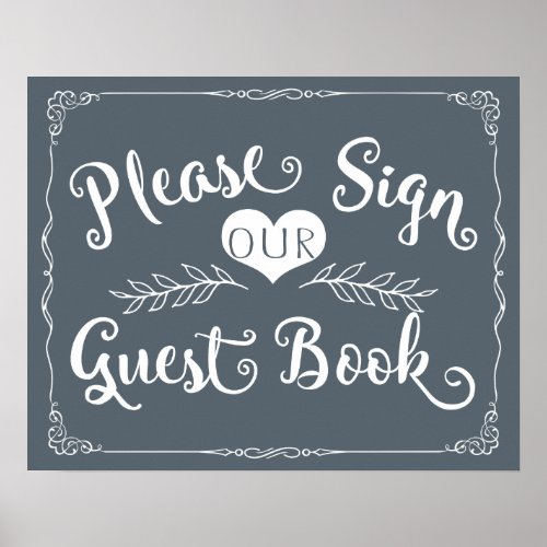 Wedding sign chalkboard Guest book custom color