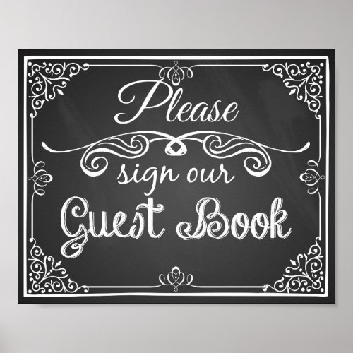 Wedding sign chalkboard Guest book print