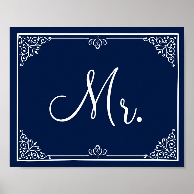 Wedding sign chalkboard Mr mrs vintage (Front)