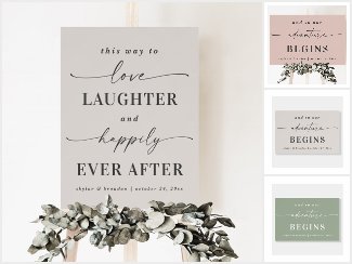 Wedding Sign Collection in Dusty Mauve Blue & Pink