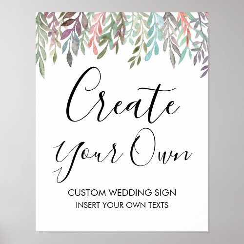 Wedding Sign  Create Your Own Greenery Sign