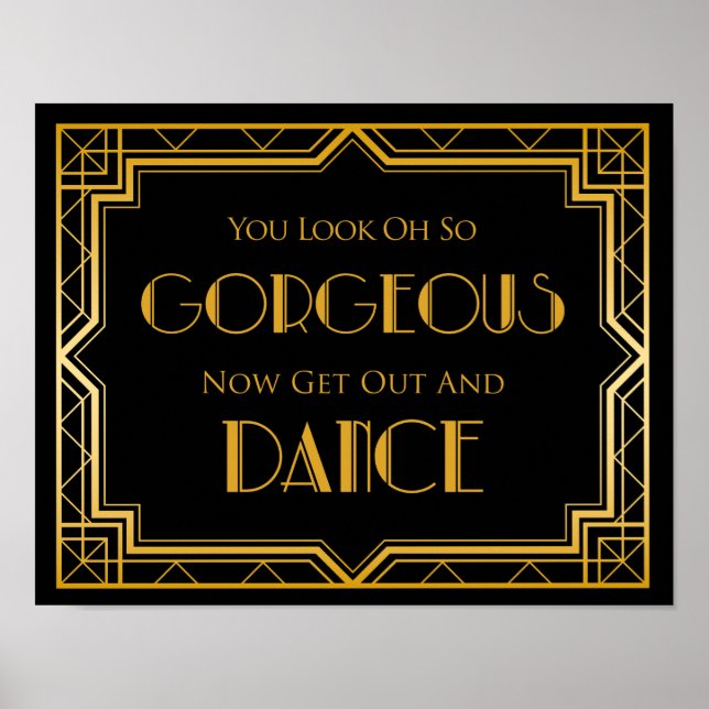 Wedding Sign – Dance Floor Gatsby Wedding Sign (Front)