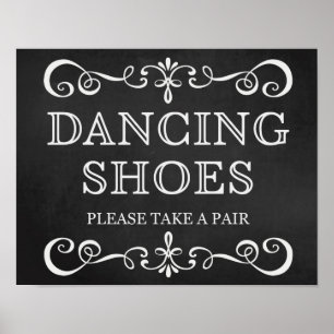 Wedding Sign – Dancing Shoes Chalkboard Sign