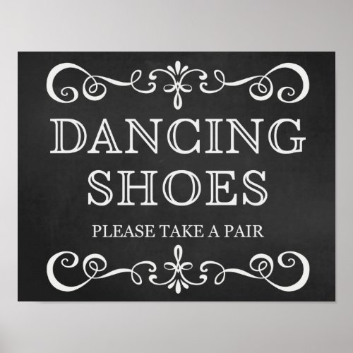 Wedding Sign  Dancing Shoes Chalkboard Sign