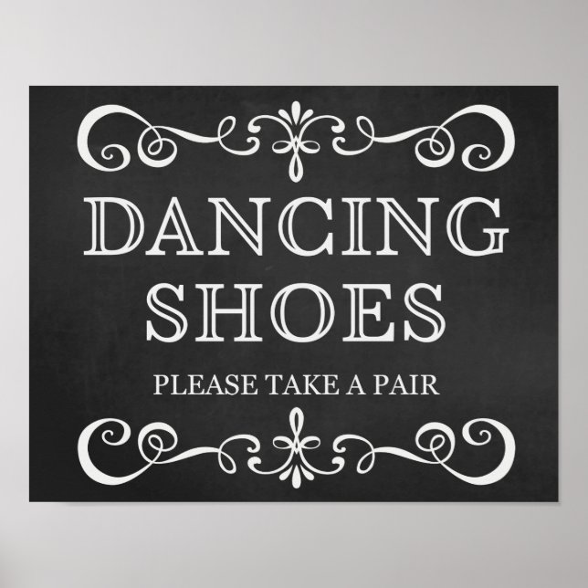 Wedding Sign – Dancing Shoes Chalkboard Sign (Front)