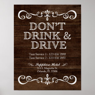 Wedding Sign – Don’t’ Drink & Drive Rustic Wedding