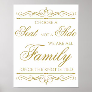 Wedding Sign   Elegant Gold Swirl Calligraphy