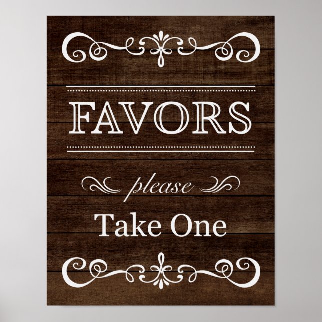 Wedding Sign – Favor Rustic Wedding Sign (Front)