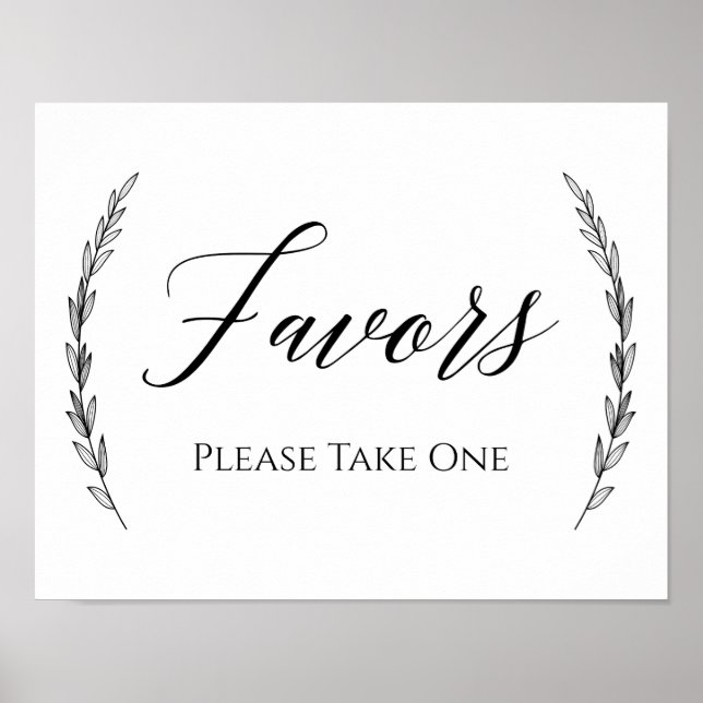 Wedding Sign – Favors Laurel  Wedding Sign (Front)
