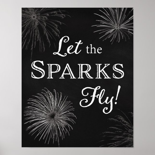 Wedding Sign Fireworks Let the Sparks Fly (Front)
