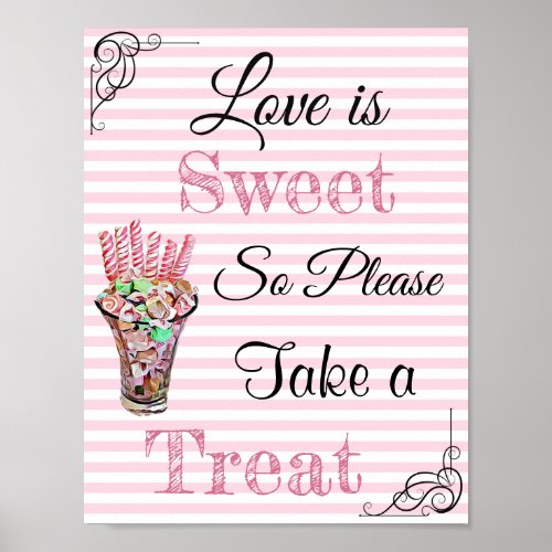 Wedding Sign for Candy Buffet Pink Candies