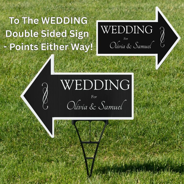 WEDDING Sign - Garden Arrow Sign Black White  (Creator Uploaded)