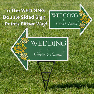 WEDDING Sign - Garden Arrow Sign Emerald Green