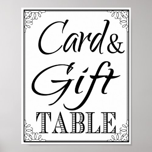 Wedding sign Gift  Card Table vintage