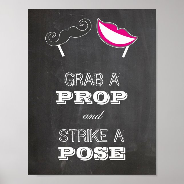 Wedding sign - Grab a prop and strike a pose (Front)