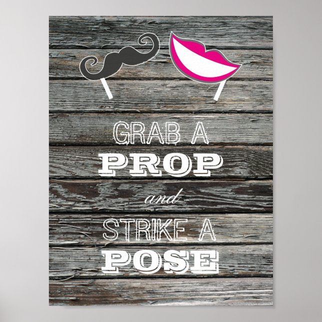 Wedding sign - Grab a prop and strike a pose (Front)