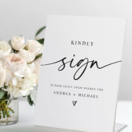 Wedding Sign Guest Book Modern Minimalist Heart