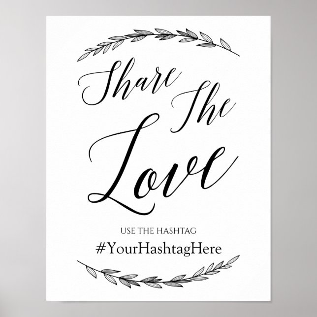 Wedding Sign – Hashtag Laurel Wedding Sign (Front)