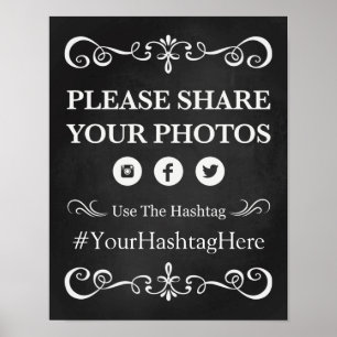 Wedding Sign – Hashtag Wedding Chalkboard Sign
