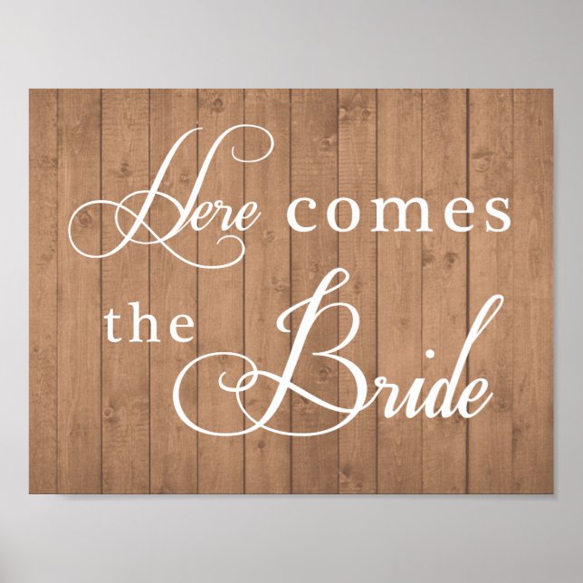 Wedding sign - Here comes the Bride (Front)