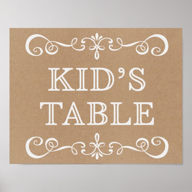 Wedding Sign – Kid’s Table Rustic Wedding Sign (Front)