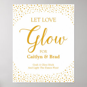 Light Up the Dance Floor Sign Rose Gold Effect Personalised Let Love Glow