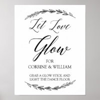 Let Love Glow Stick Sign Glowstick Sign Wedding Glow Sticks Printable  Wedding Sign Wedding Dance Floor Sign Reception Signs Faux Gold Design 