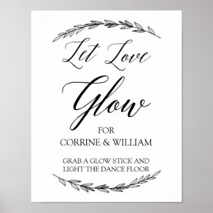 Wedding Sign – Let Love Glow Laurel Wedding Sign