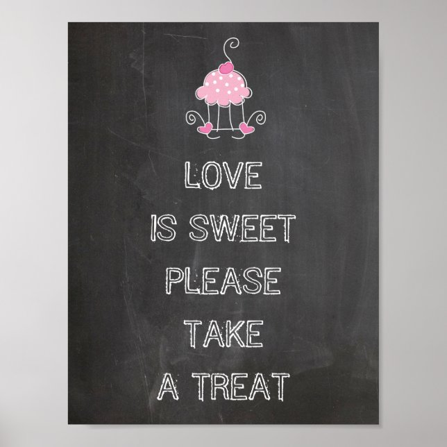 Wedding sign - love is sweet please take a treat (Front)