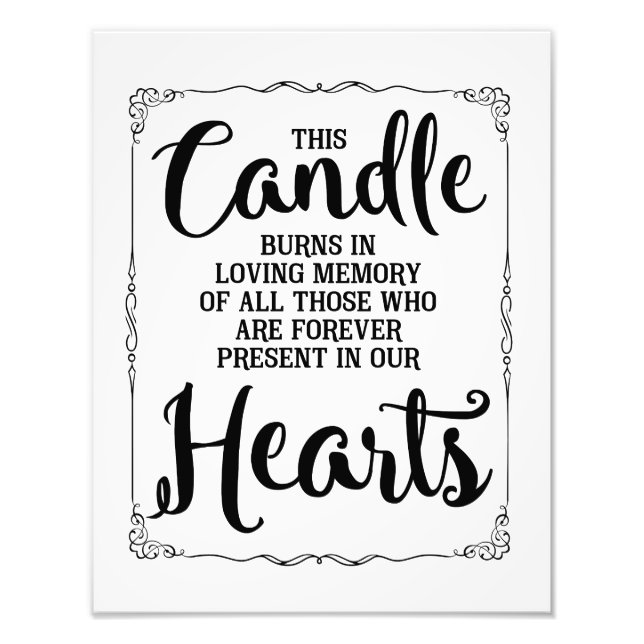 wedding sign, loving memory wedding, paper photo print (Front)