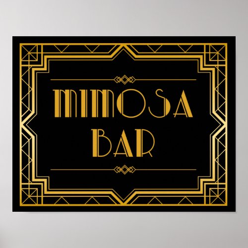 Wedding Sign  Mimosa Bar Gatsby Wedding Sign