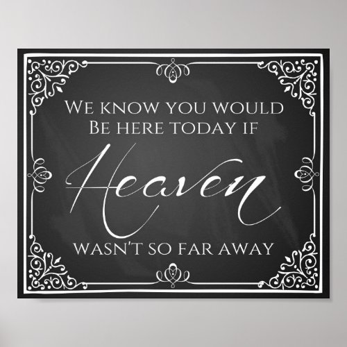 Wedding sign missing loved ones heaven
