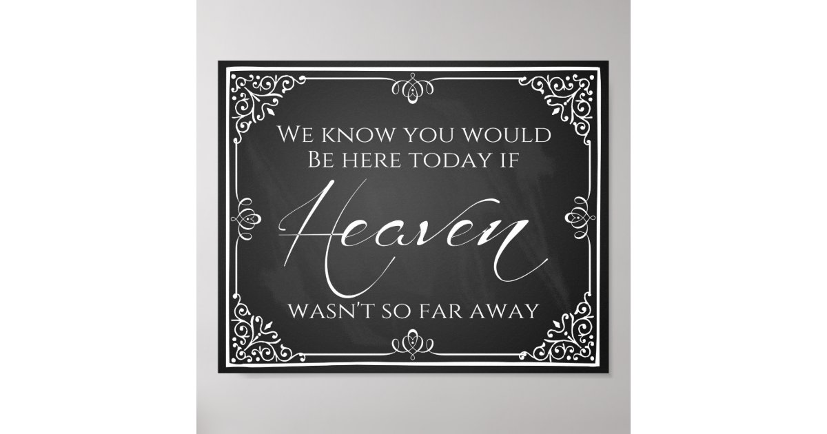 Wedding sign missing loved ones heaven