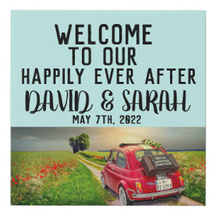 WEDDING SIGN PERSONALIZED Wrapped Canvas Print