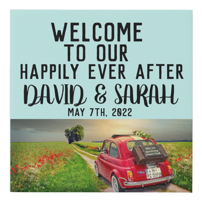 WEDDING SIGN PERSONALIZED Wrapped Canvas Print (Front)