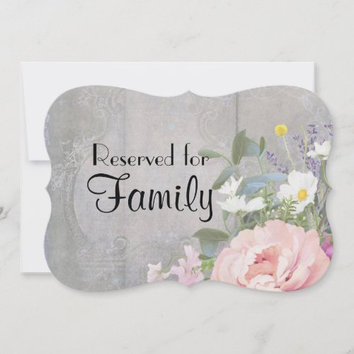 Wedding Sign Reserved Family Rustic Floral Elegant Invitation