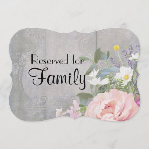 Wedding Sign Reserved Family Rustic Floral Elegant Invitation
