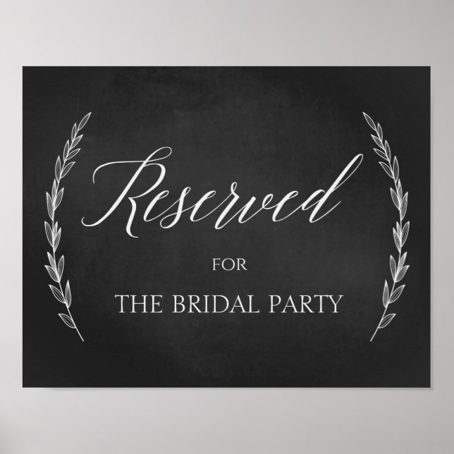 Wedding Sign – Reserved Table Chalkboard Sign (Front)