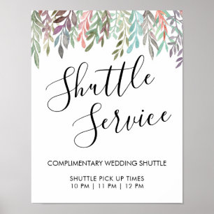 Wedding Sign – Shuttle Service Greenery Sign