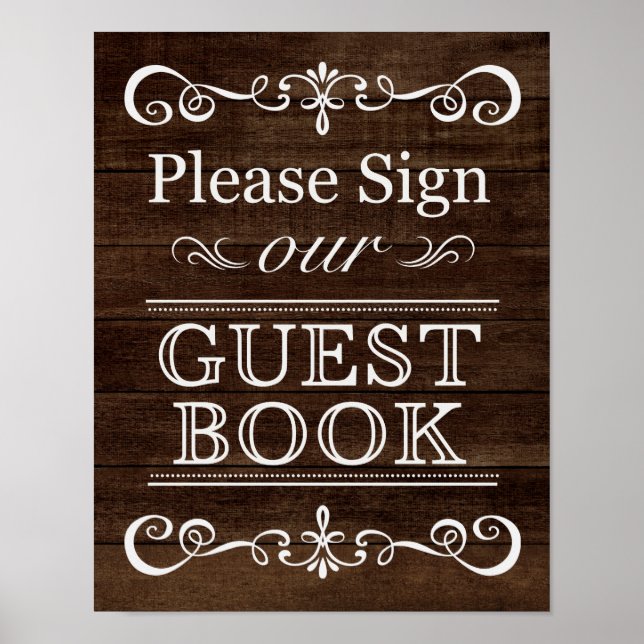 Wedding Sign – Sign Our Guestbook Rustic Wedding S (Front)