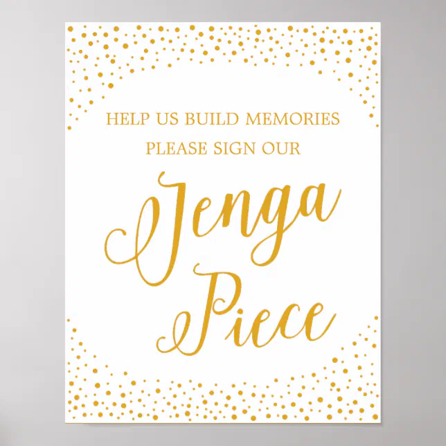 Wedding Sign – Sign Our Jenga Piece Confetti Sign | Zazzle