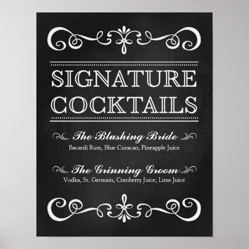 Wedding Sign  Signature Cocktail Chalkboard Sign