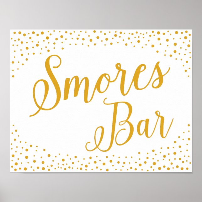 Wedding Sign – Smores Bar Confetti Wedding Sign (Front)