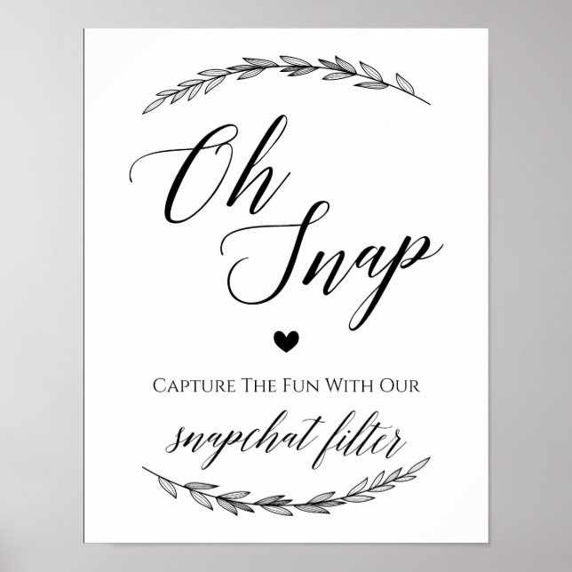 Wedding Sign – Snapchat Laurel Wedding Sign (Front)