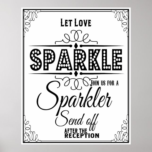 Wedding sign Sparkle send off poster (Front)